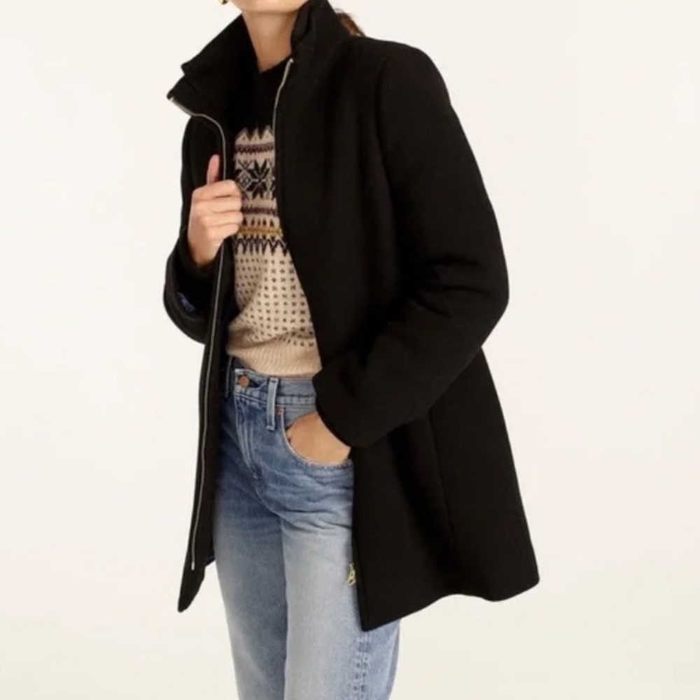 J Crew Lodge Coat In Italian Stadium Cloth Wool
